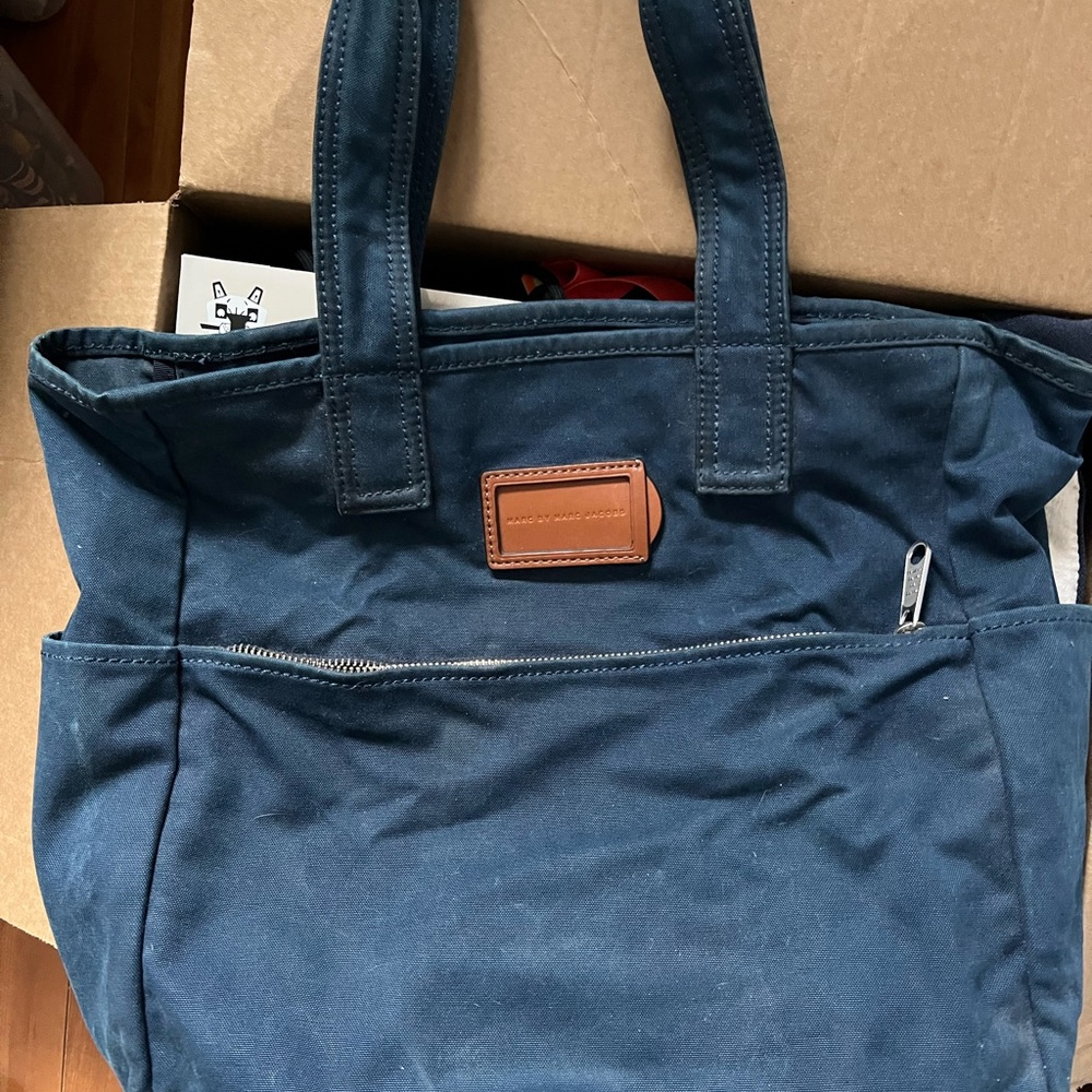 Marc by Marc Jacob Navy Blue canvas Tote Bag